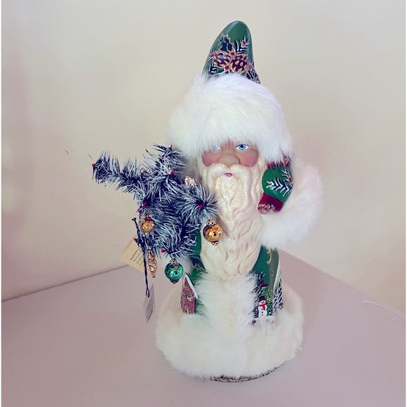 Rare Ino Schaller Bayern Germany Hand Painted Hand Crafted Santa Signed Fur Trim - Picture 5 of 12